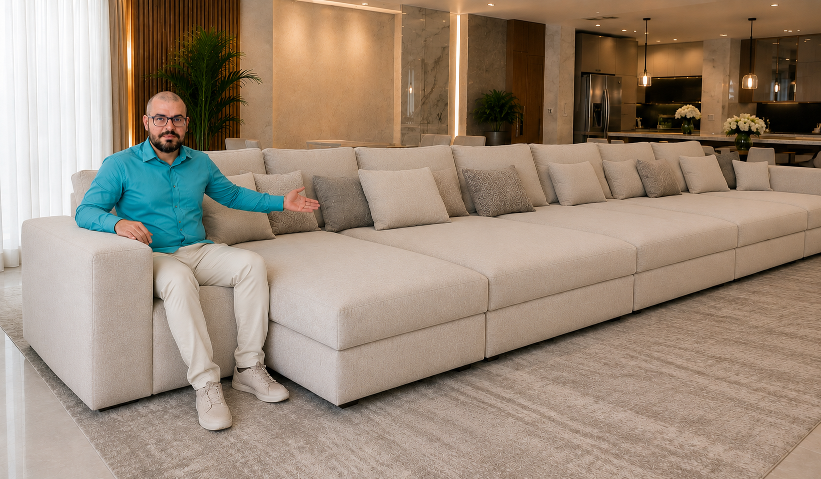 Sofá modular higienizado pela Limpation